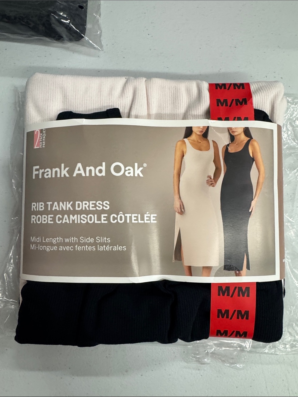 Frank & Oak Rib Tank Midi Dress - Black & Cream